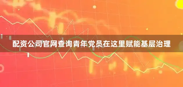 配资公司官网查询青年党员在这里赋能基层治理